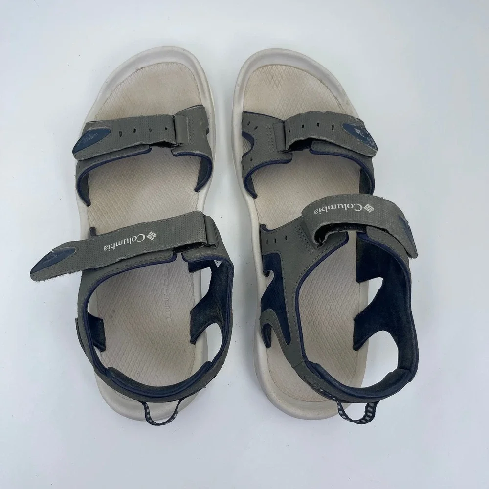 Columbia PFG Techsun III Sandal Men's Size 10 Grey/Blue Dual Strap BM4398-030